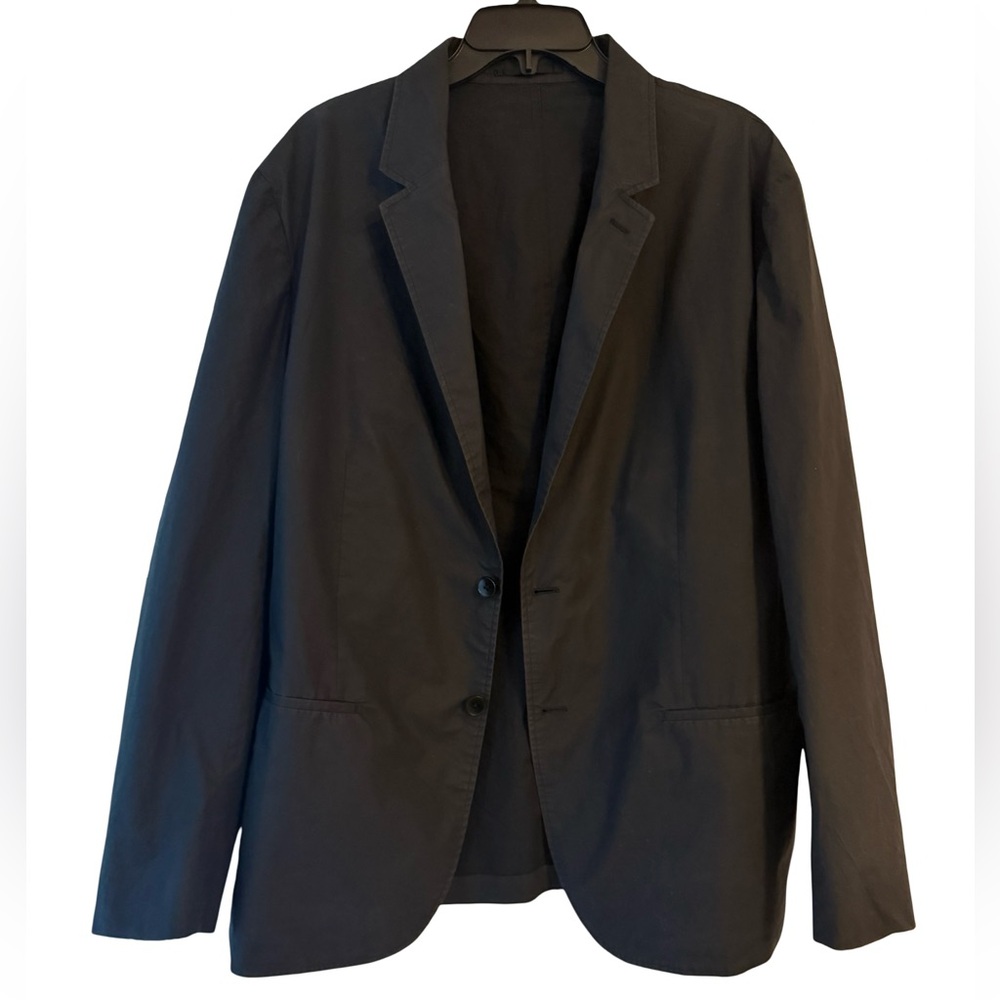Theory Men’s Minimalist Cotton Blazer Black Lightweight Tailored Jacket 46/L
